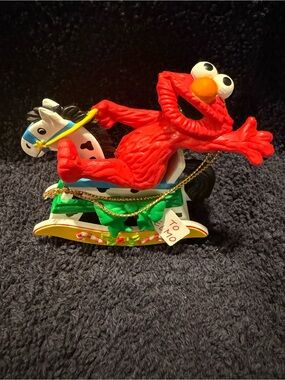 Christmas on Sesame Street - 26232 006 Elmo Rocking Horse Holiday Ornament - Red